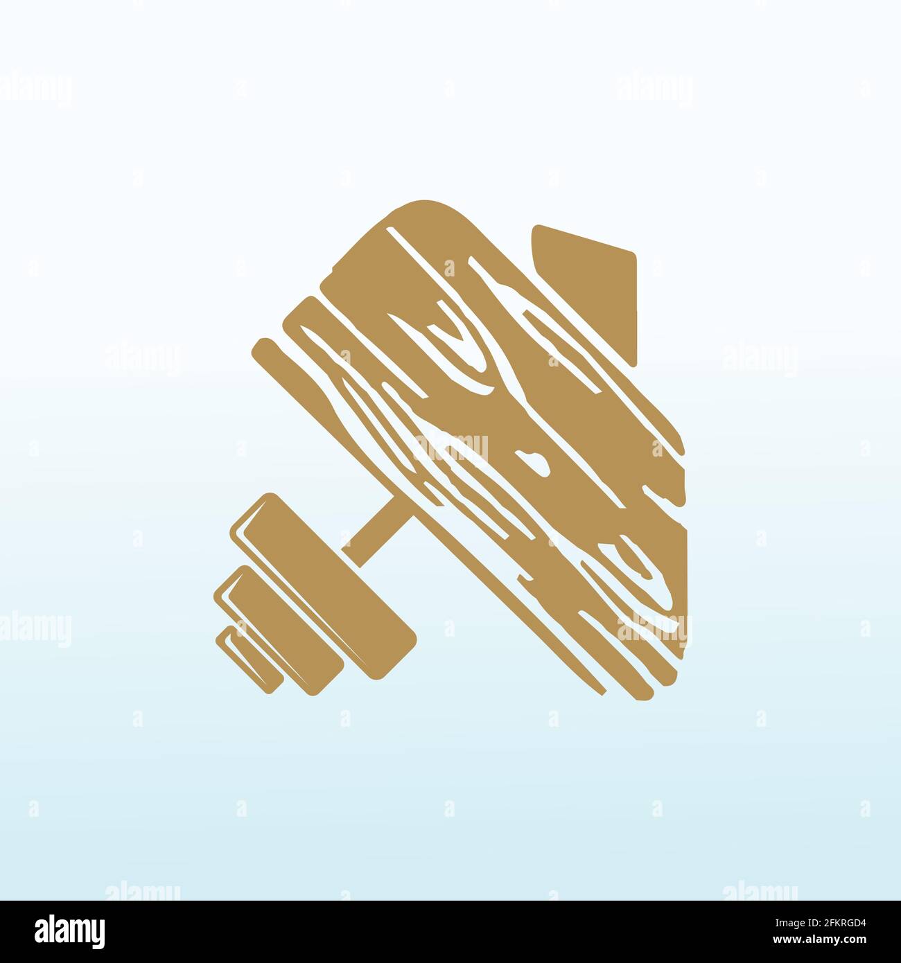 Edifici in legno Cross Fit attrezzature da palestra logo vettoriale design Illustrazione Vettoriale