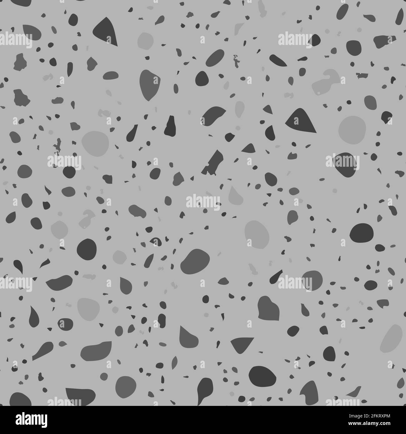 Motivo senza giunture terrazzo. Pavimenti classici in bianco e nero. Sfondo audace fatto di pietre naturali, granito, quarzo, marmo e calcestruzzo. Fi Illustrazione Vettoriale