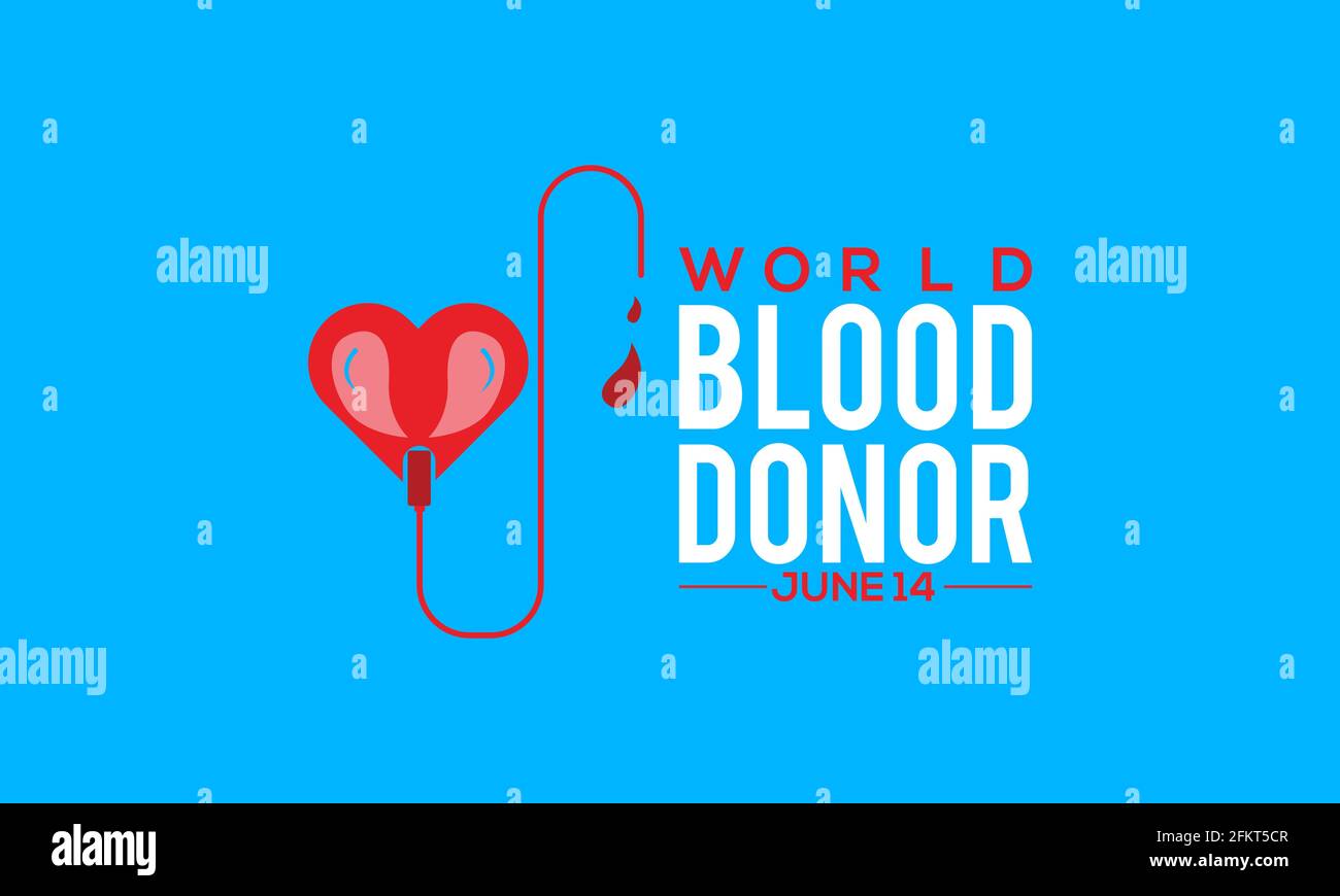 World Blood Donor Day Medical Prevention and Awareness Vector Vector background, Banner, Poster, Card osservato il mese di giugno di ogni anno. Illustrazione Vettoriale