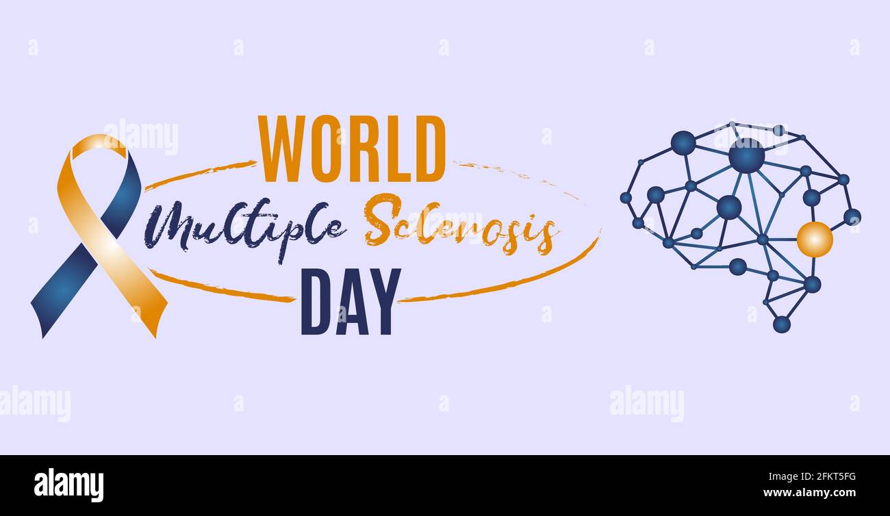 Sclerosi multipla del mondo (giorno della SM) prevenzione della salute e consapevolezza concetto vettoriale. Banner, Poster modello di campagna di consapevolezza del giorno di MS. Illustrazione Vettoriale