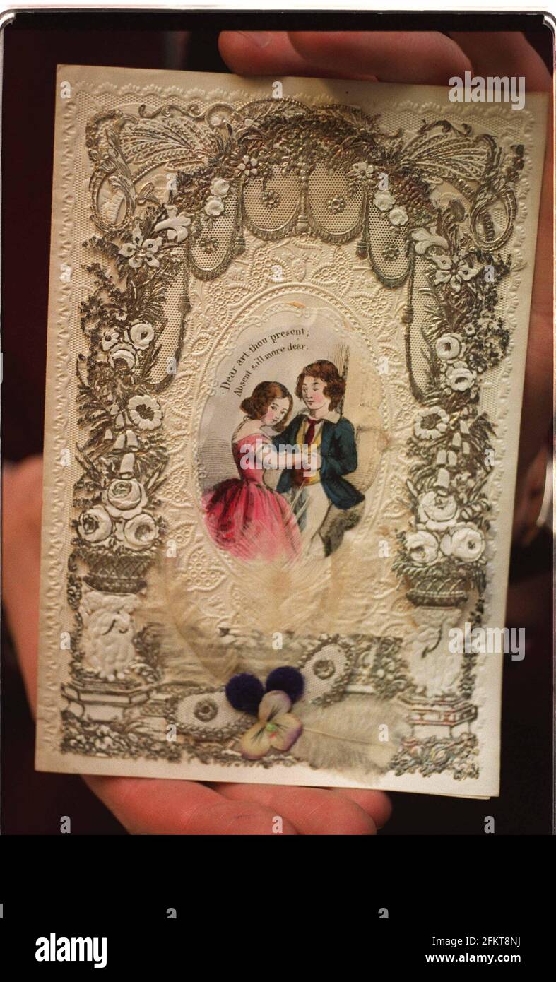 La Valentine Card vittoriana sarà inclusa nella vendita Di carte valentine il 5 febbraio da Bonhams aste in Londra Foto Stock