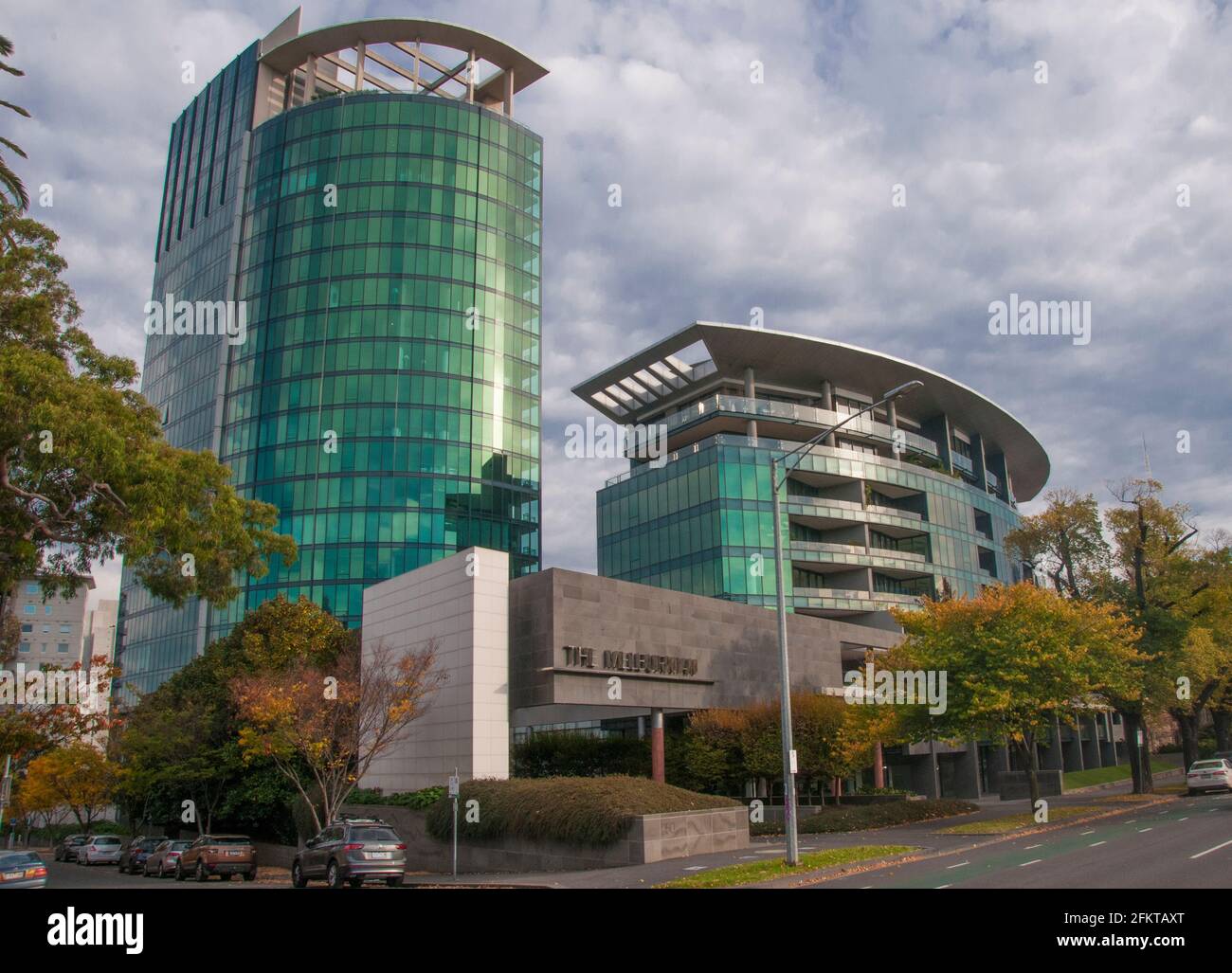 Il prestigioso complesso di appartamenti Melburnian su St Kilda Road, Melbourne Foto Stock