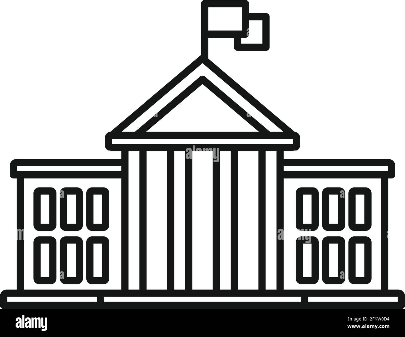 Unione europea icona del parlamento, stile del contorno Illustrazione Vettoriale