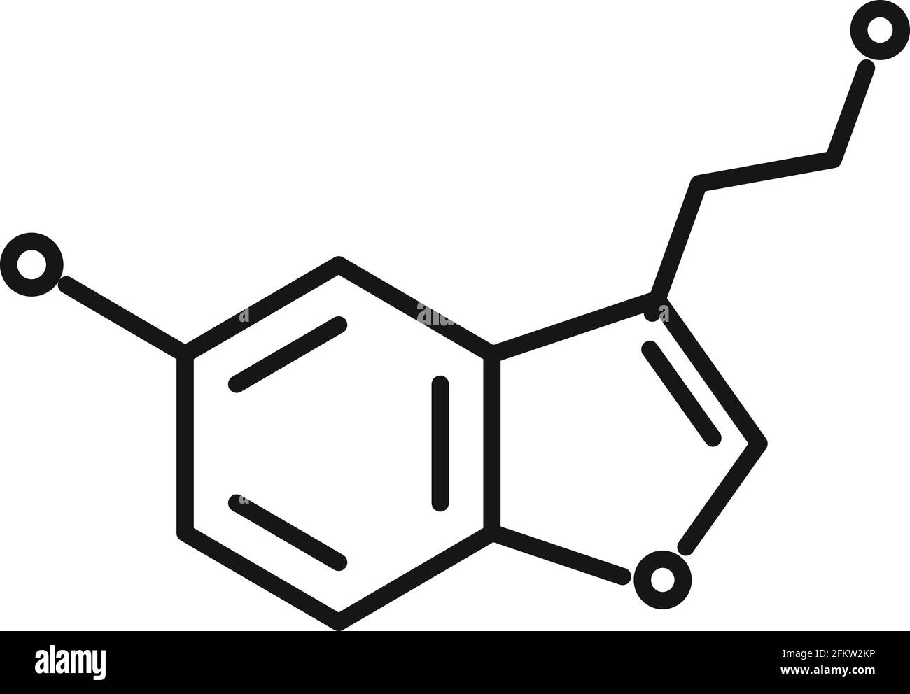 Icona molecola ormoni, stile contorno Illustrazione Vettoriale