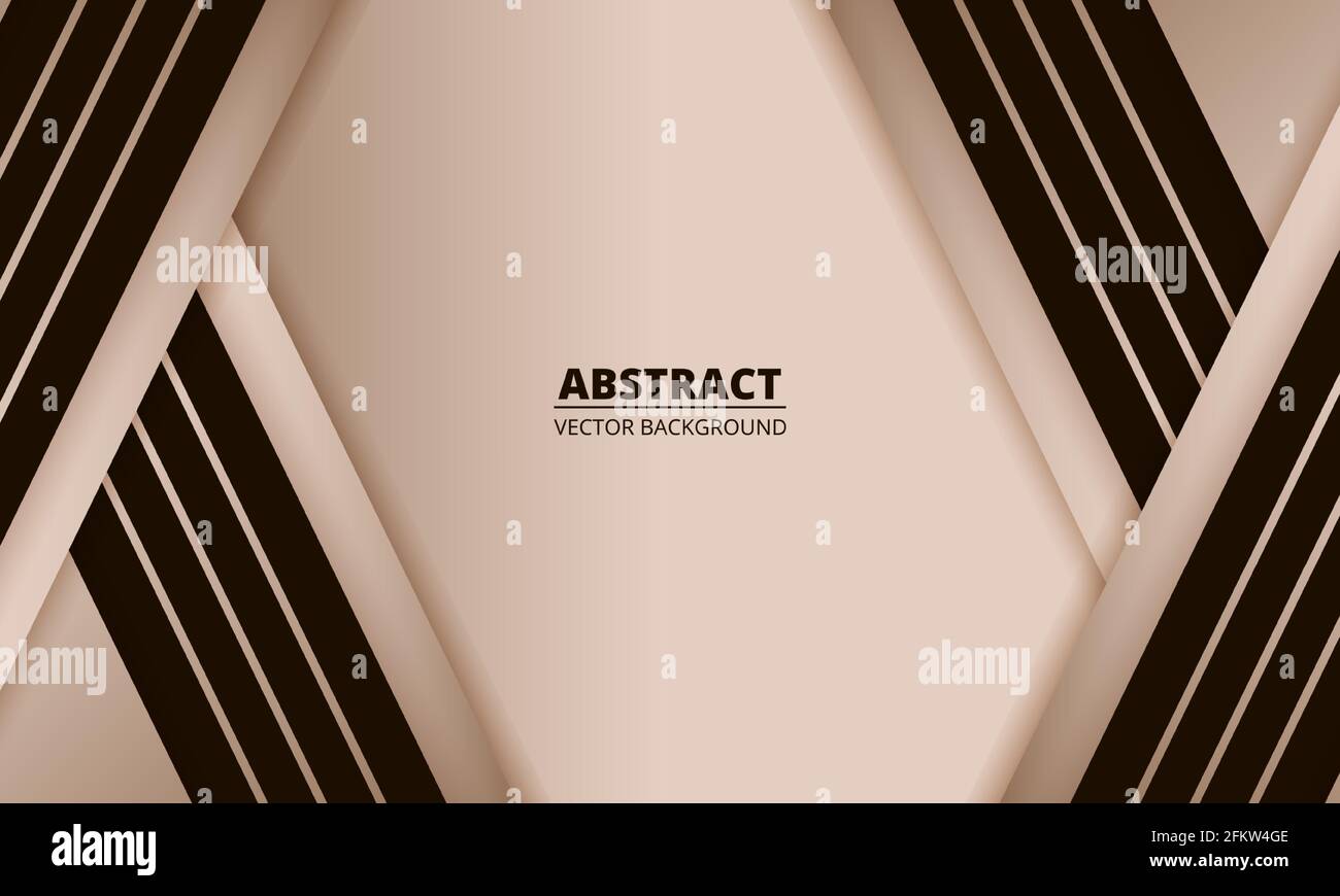 Lussuoso astratto moderno sfondo oro rosa con linee e ombre marroni. Banner reale moderno con linee sfumate chiare. Beige futuristico astratto Illustrazione Vettoriale