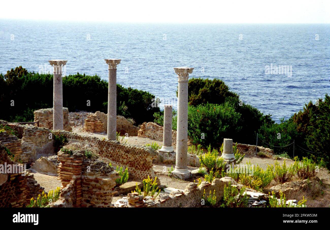 Isola di Gianutri Arcipelago Toscano la Villa Romana Domizia Foto Stock