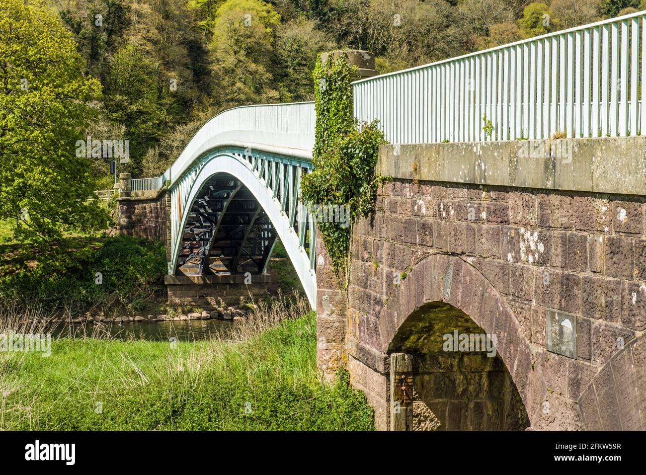 Ponte Bigsweir che attraversa il fiume Wye a Bigsweir nel Valle di Wye Foto Stock