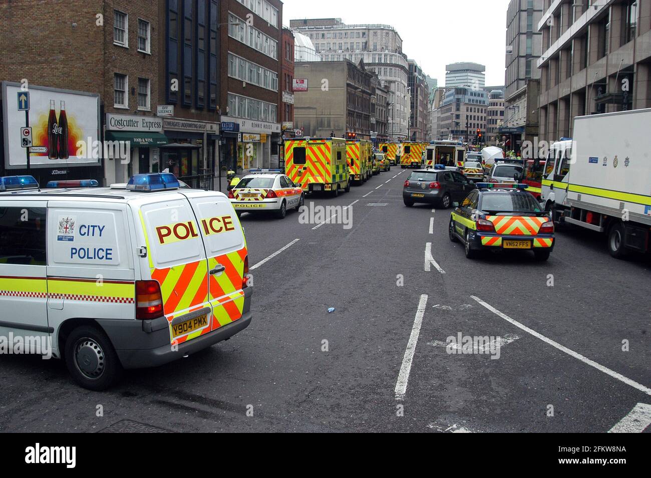 Incidente alla stazione di Aldgate East. 7/7/05 Foto di Gavin Rodgers/Pixel8000 Foto Stock