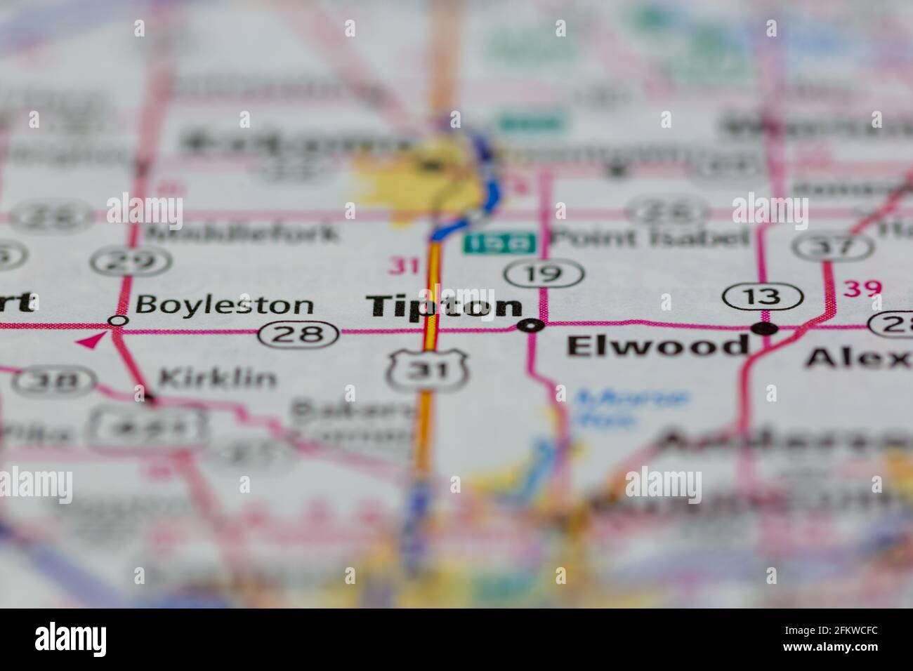 Tipton Indiana USA è mostrato su una mappa geografica o su una strada mappa Foto Stock