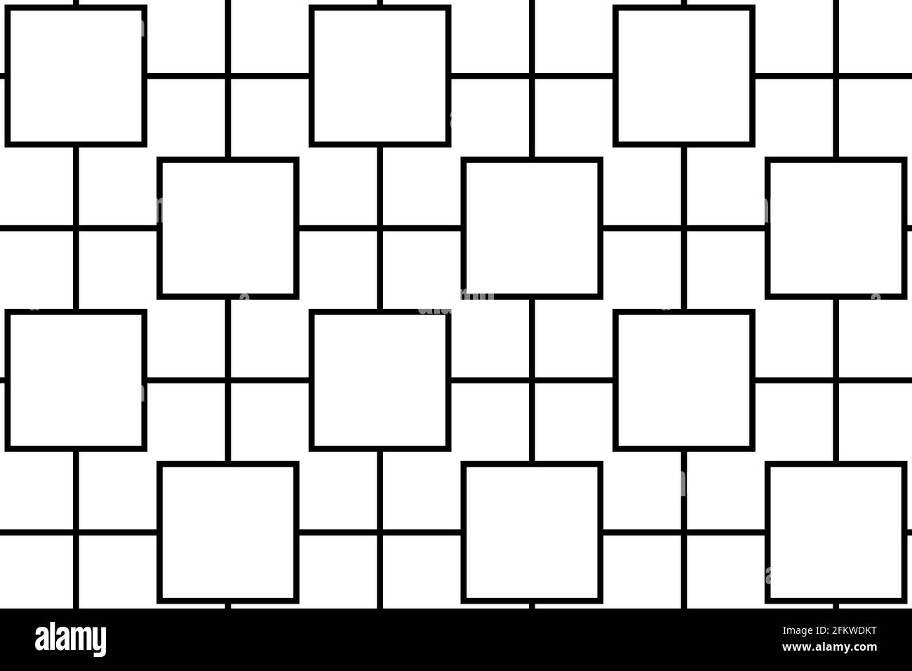 linea nera in stile contemporaneo, isolata su sfondo bianco. Foto Stock