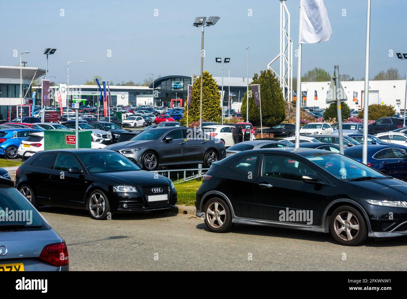 Principalmente automobili a benzina e diesel in vendita. Foto Stock