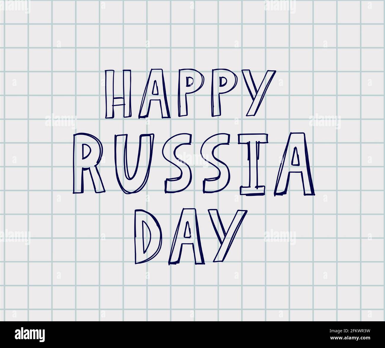 Giorno della Russia, 12 giugno. Illustrazione vettoriale. Un'ottima carta regalo per le feste. Scritta in russo. Illustrazione Vettoriale