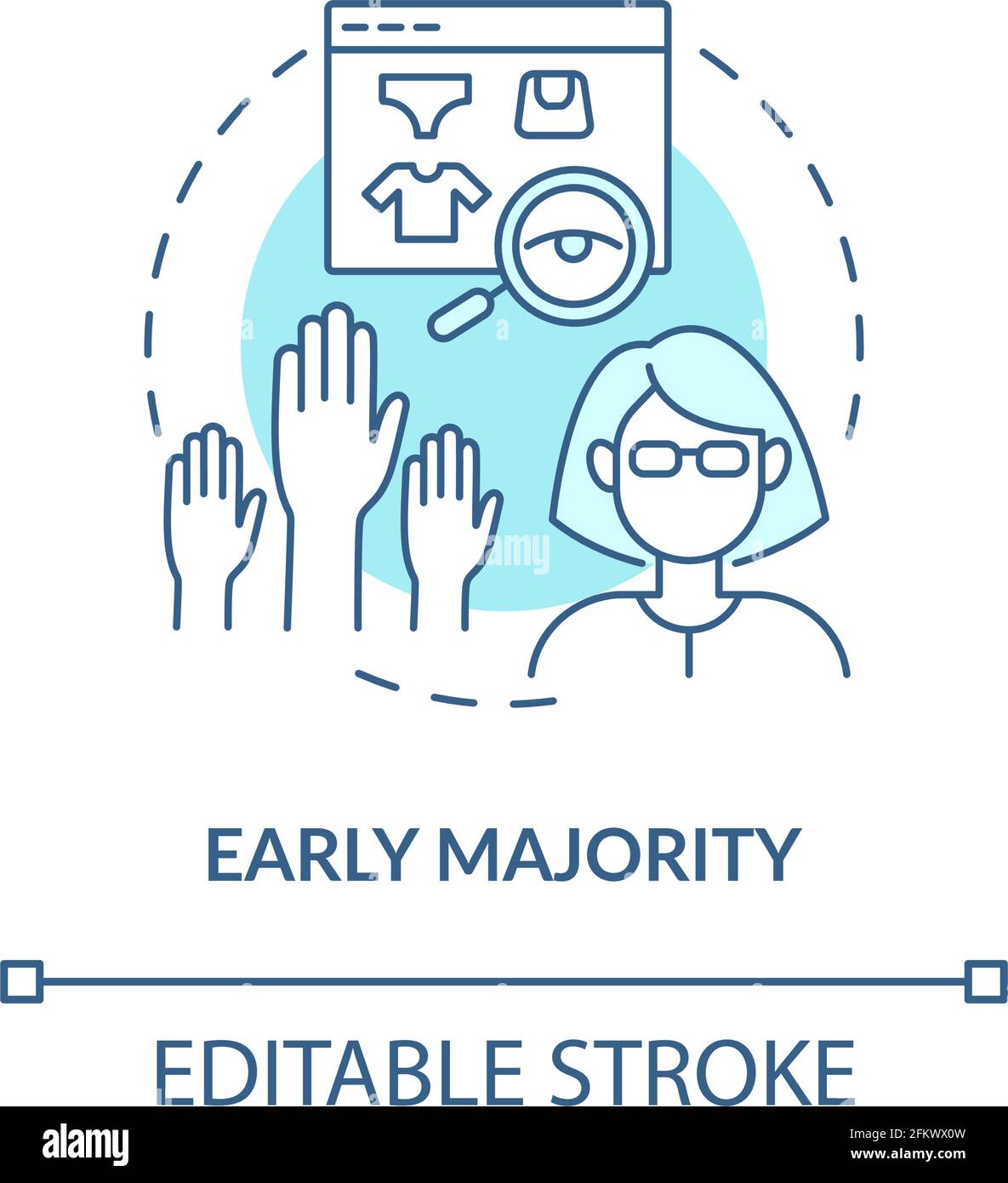 Icona del concetto di maggioranza precoce Illustrazione Vettoriale