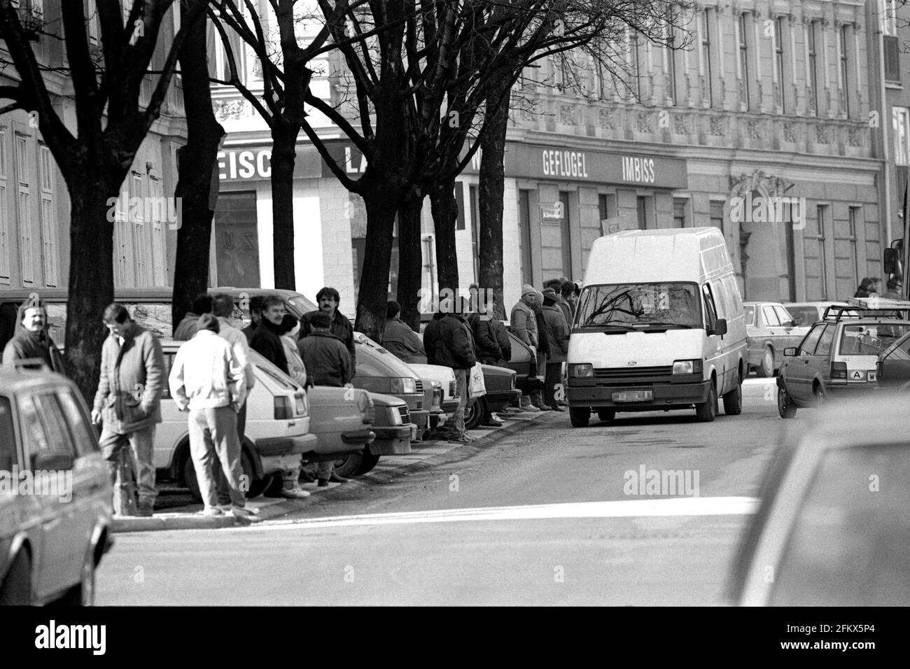 Linea di lavoro in Der Wiener Herbststrasse, Archibbbild febbraio 1992 Foto Stock