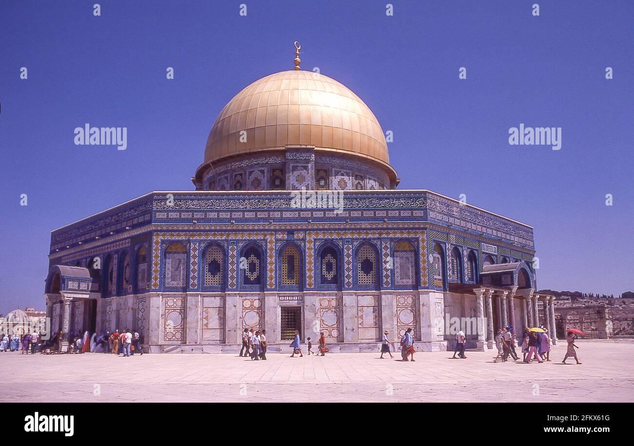 La cupola della roccia (Qubbat AS-Sakhra) sul Monte del Tempio, la Città Vecchia, Gerusalemme, Israele Foto Stock