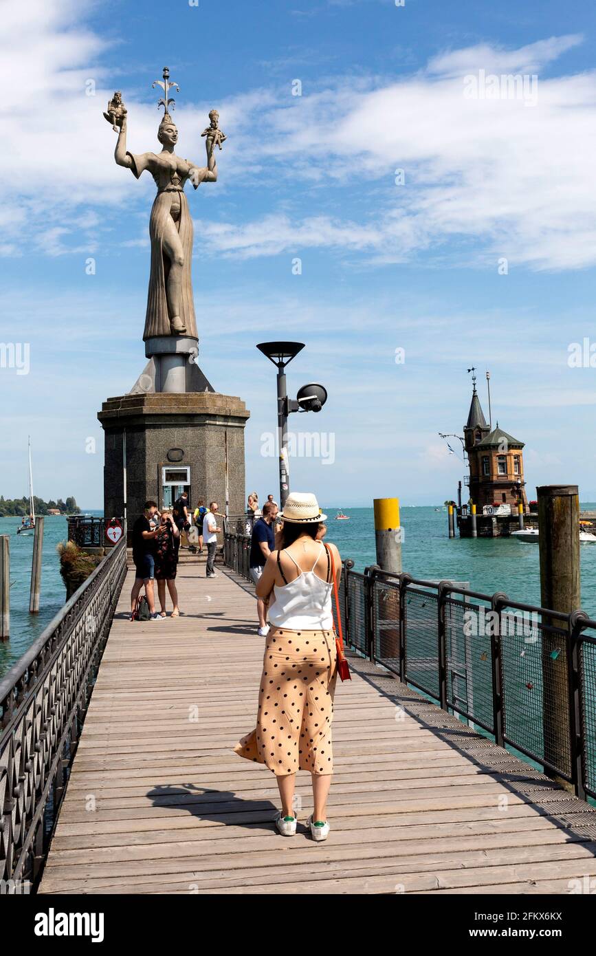 Imperia nel Porto di Costanza sul Lago di Costanza, Germania Foto Stock