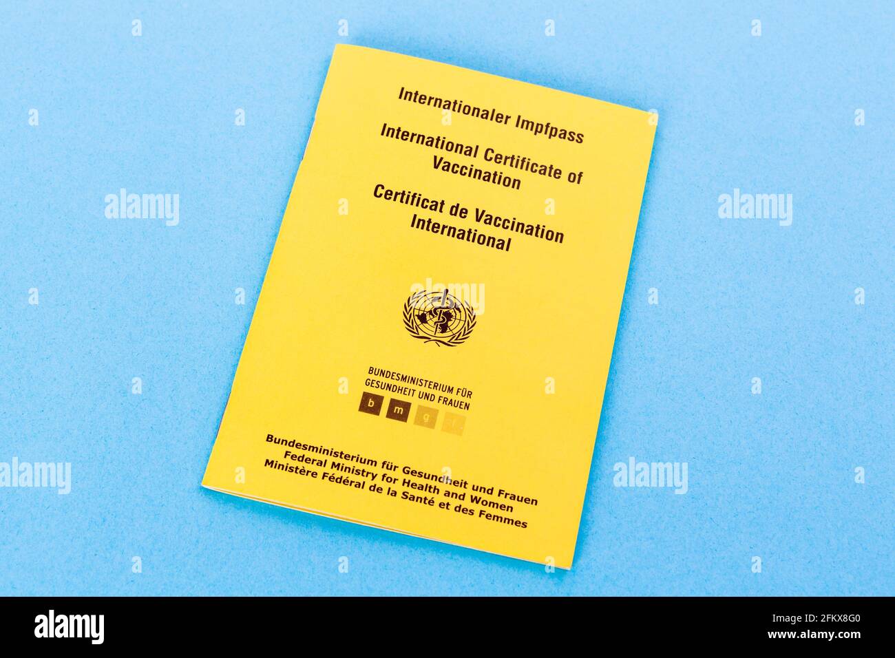 Certificato internazionale di vaccinazione Foto Stock