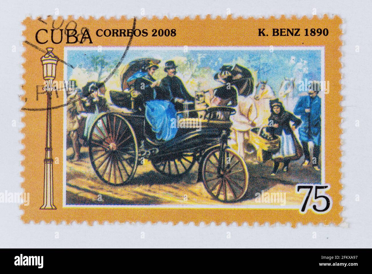 Francobollo Cuba Correos, Auto d'epoca serie Foto Stock