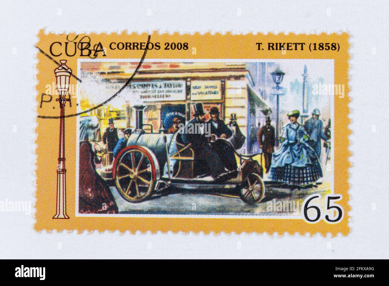Francobollo Cuba Correos, Auto d'epoca serie Foto Stock