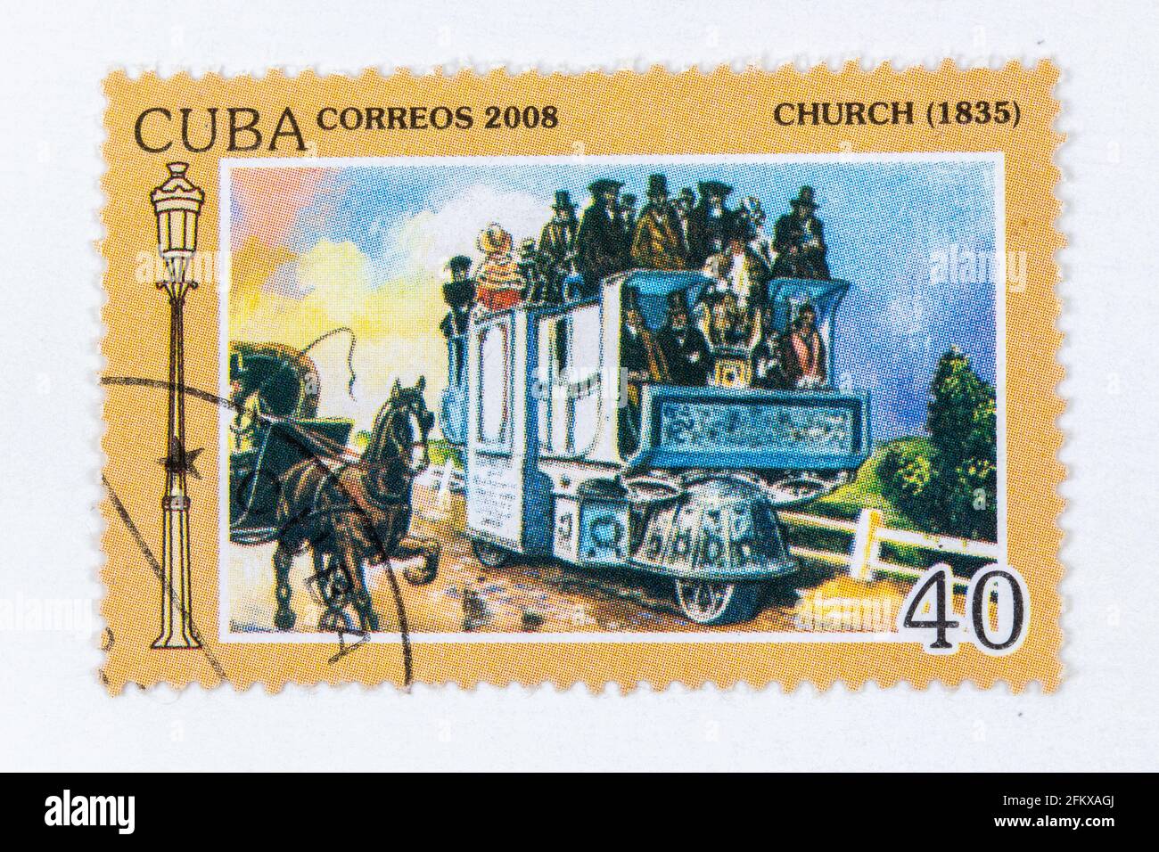 Francobollo Cuba Correos, Auto d'epoca serie Foto Stock