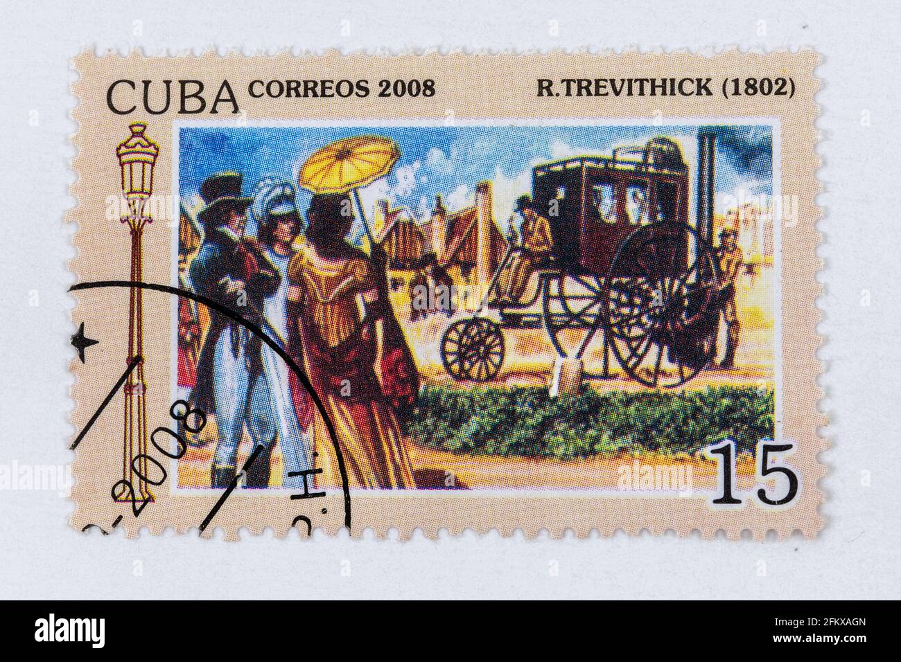 Francobollo Cuba Correos, Auto d'epoca serie Foto Stock