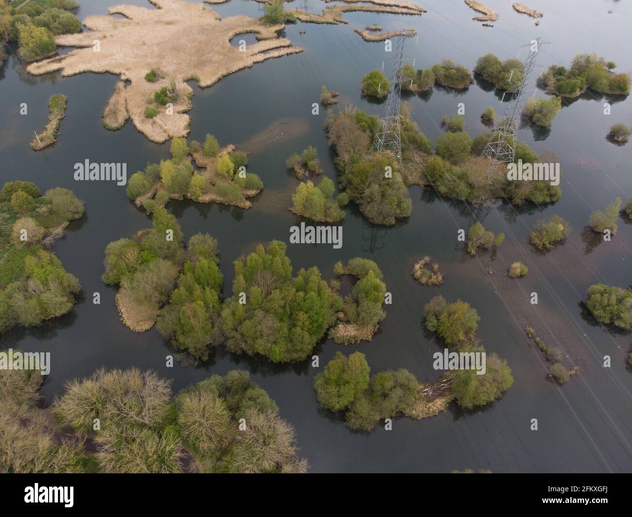 Laghi di Lee Valley Park, River Lee Country Park Foto Stock