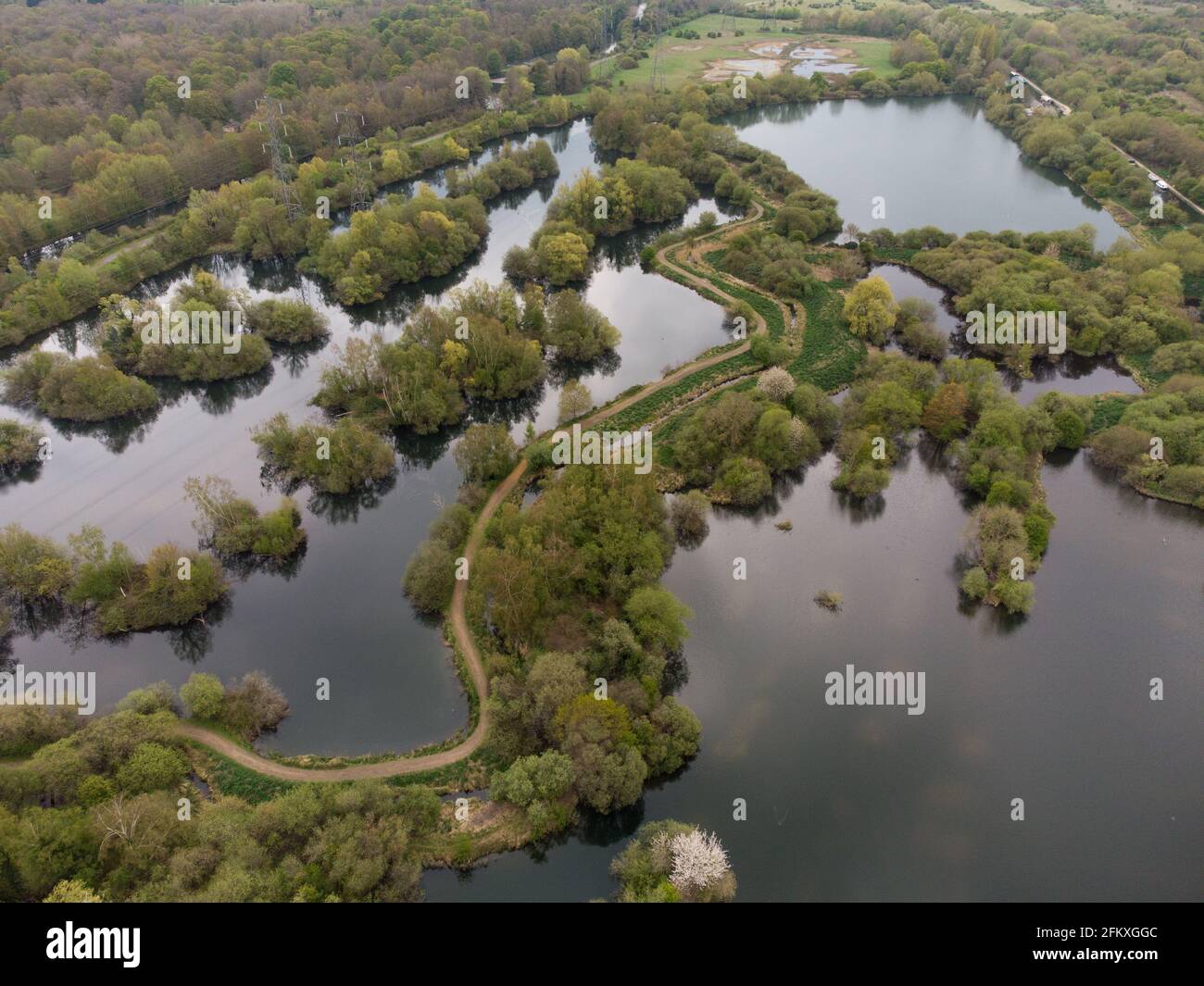 Laghi di Lee Valley Park, River Lee Country Park Foto Stock