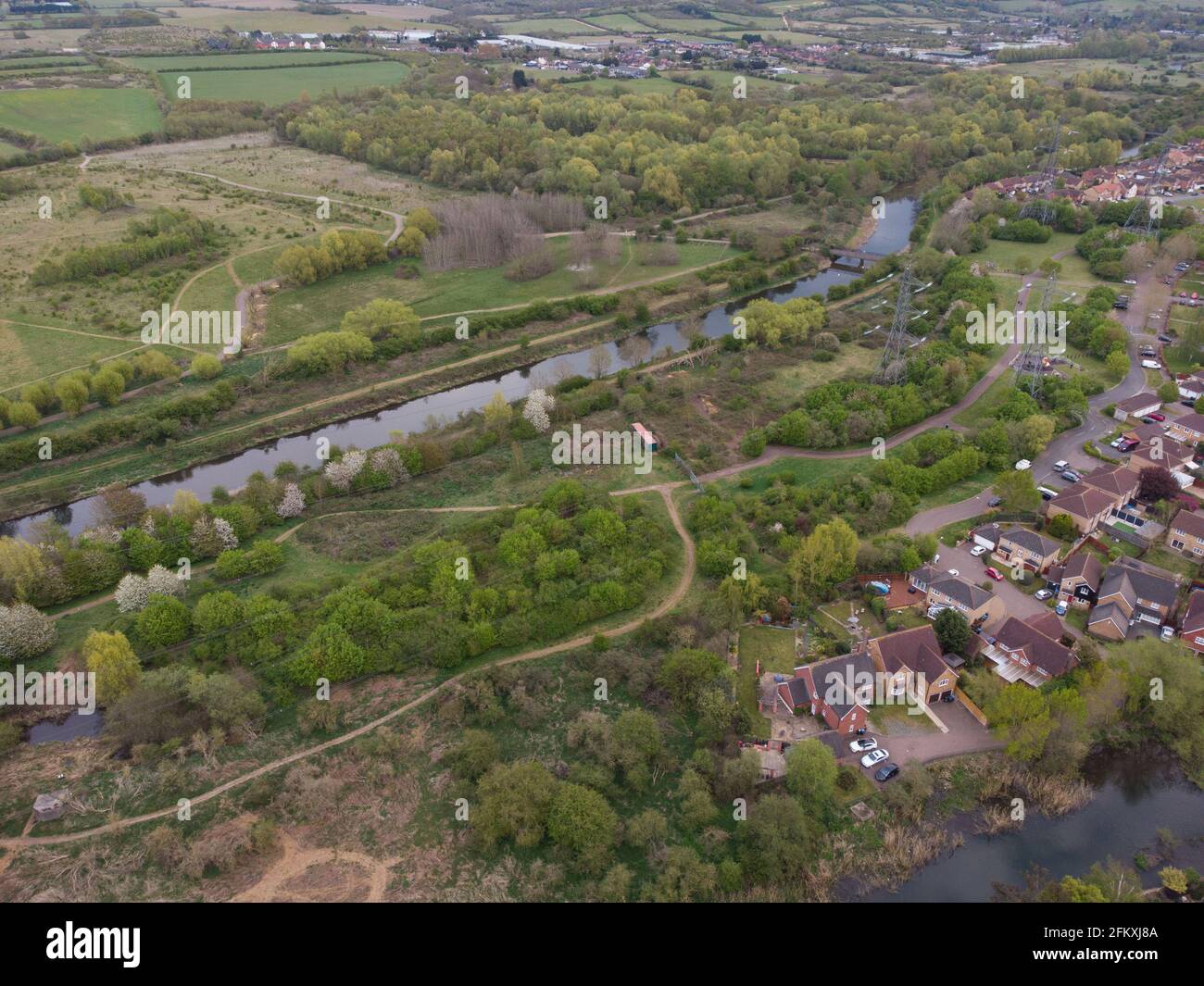 Fiume Lea o fiume Lee, waltham cross, cheshunt, essex Foto Stock
