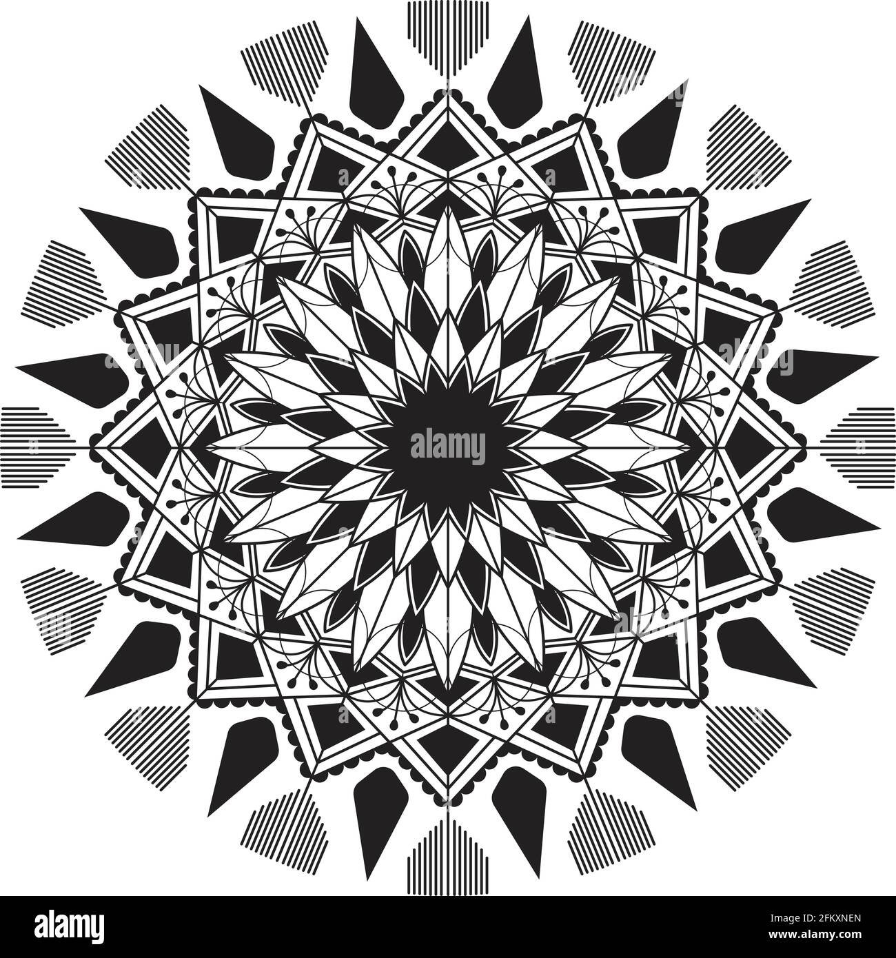 Indù Mandala modello circolare Illustrazione Vettoriale