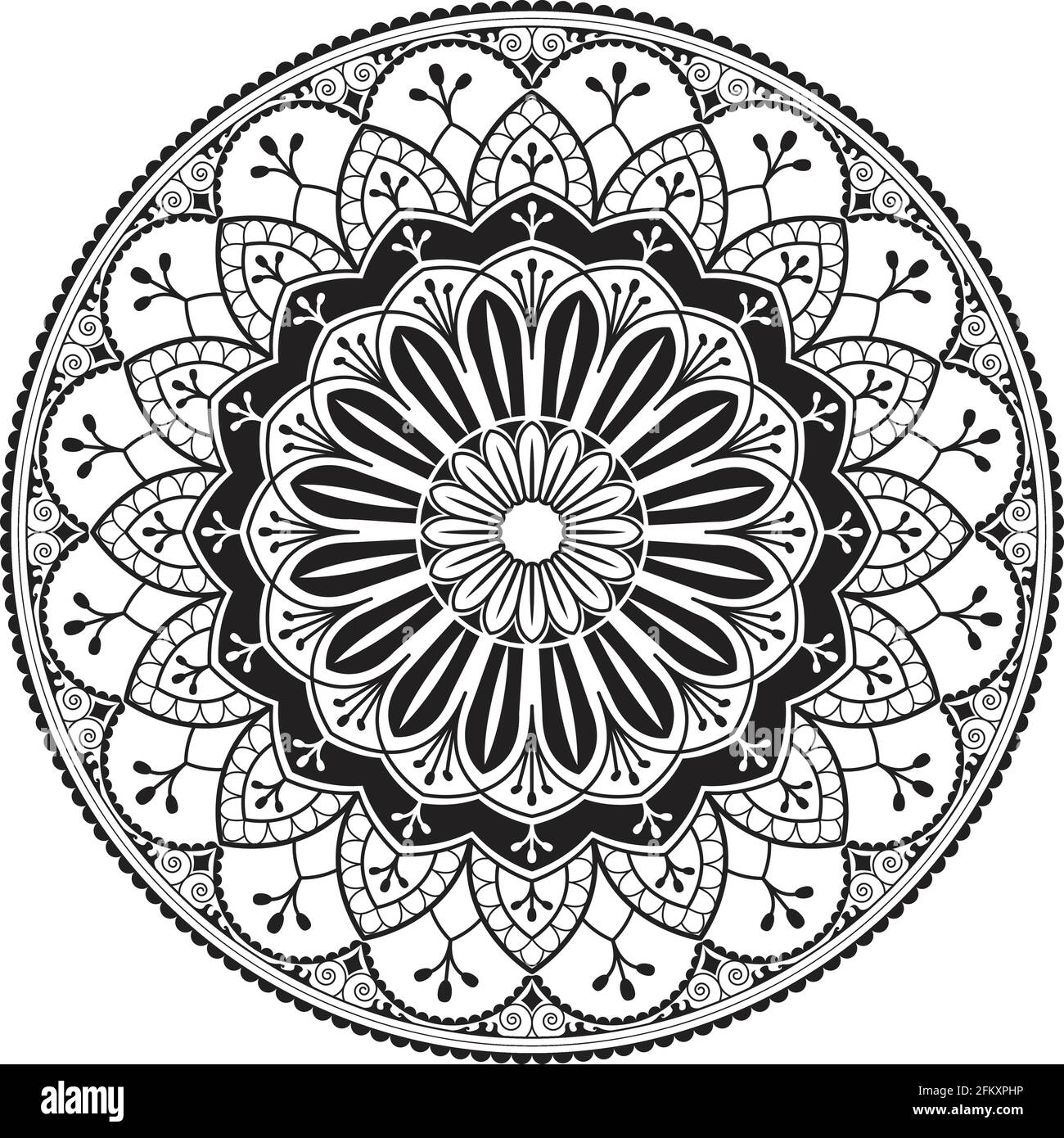 Indù Mandala modello circolare Illustrazione Vettoriale