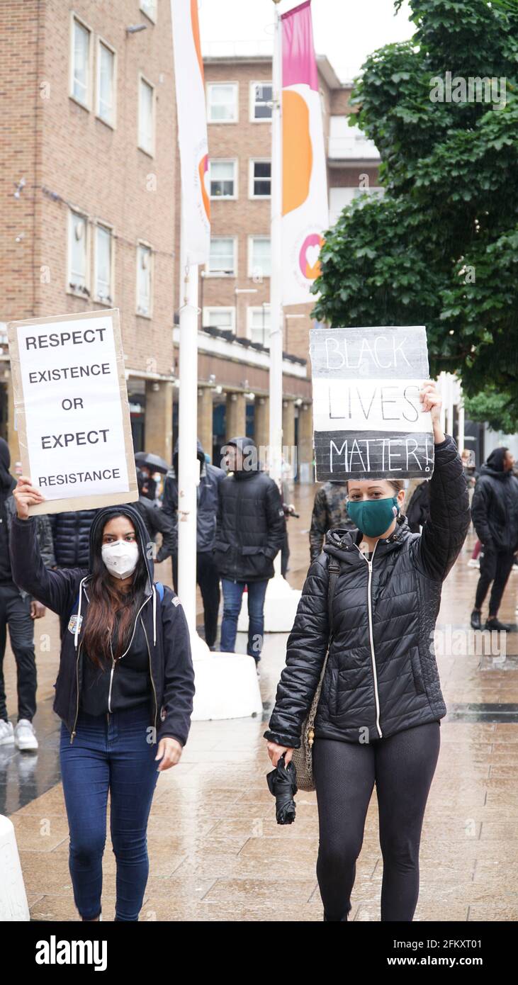 Black Lives Matter - protesta BLM a Coventry UK, 7 giugno 2020 Foto Stock