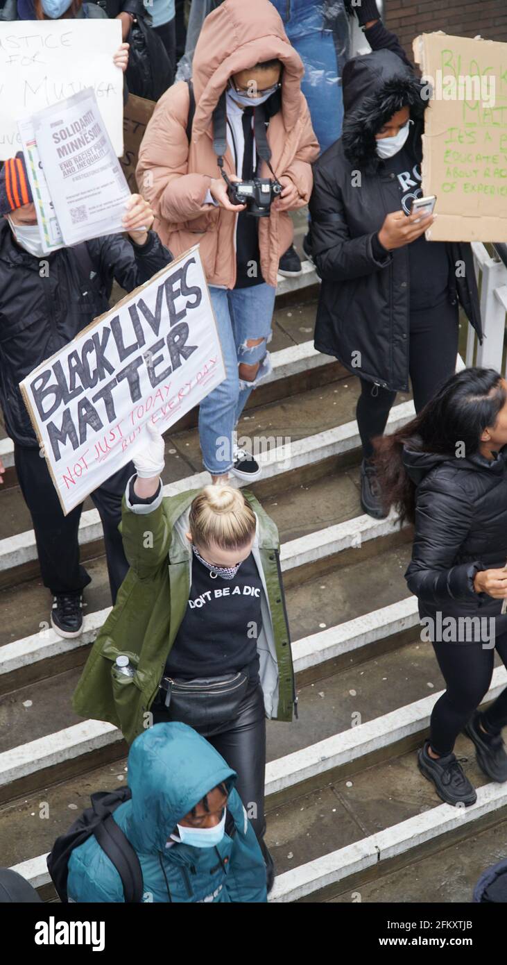 Black Lives Matter - protesta BLM a Coventry UK, 7 giugno 2020 Foto Stock