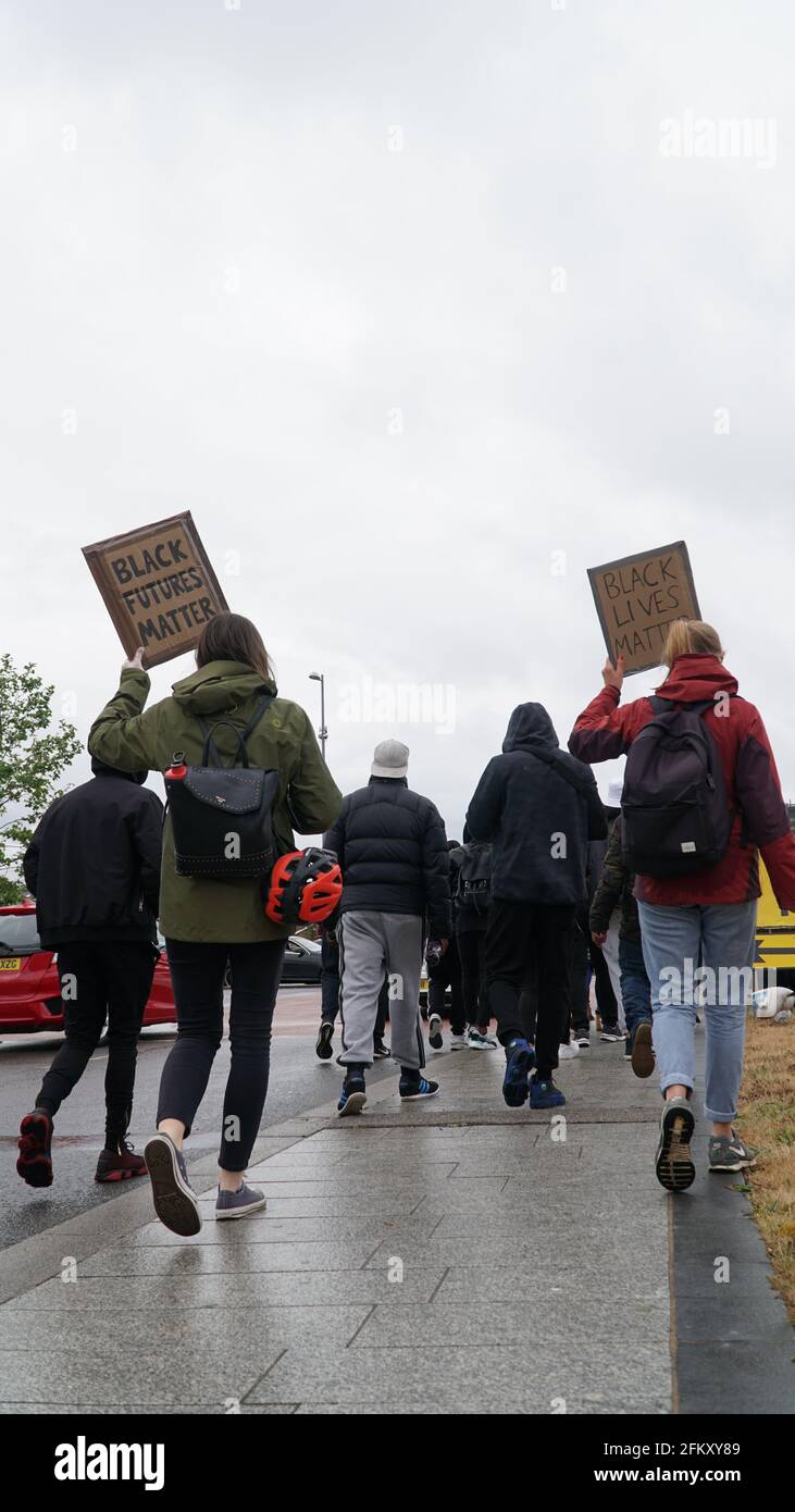 Black Lives Matter - protesta BLM a Coventry UK, 7 giugno 2020 Foto Stock