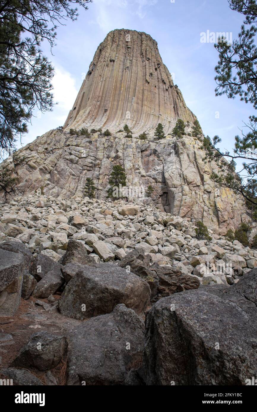 Devils Tower National Monument , Wyoming, USA Foto Stock