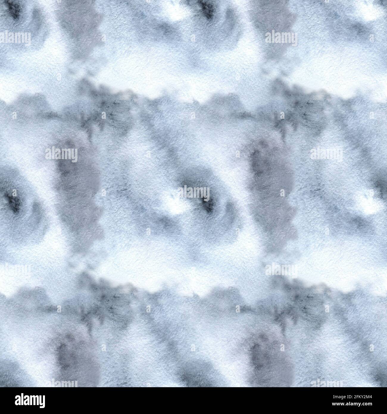 Sfondo bianco grigio con motivo acquerello senza cuciture e texture tie-dye Foto Stock