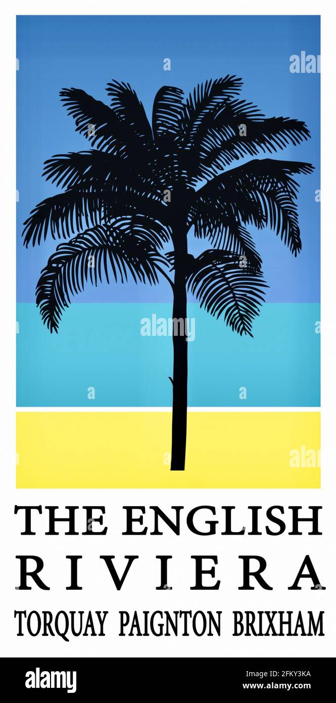 Poster di viaggio d'epoca - la Riviera Inglese Foto Stock