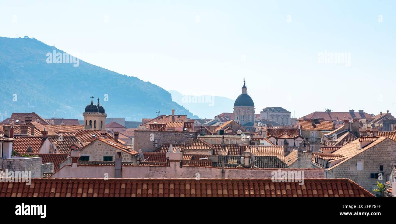 Panorama della città vecchia di Dubrovnik. Croazia Europa Foto Stock