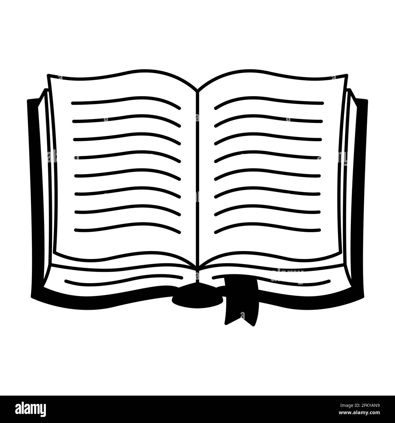 Vecchio libro magico. Tatuaggio decorativo art. Illustrazione vettoriale isolata. Illustrazione Vettoriale