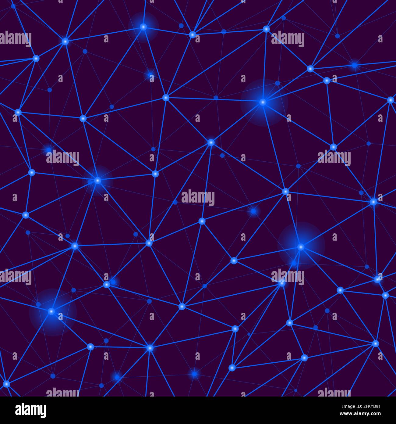 Reticolo poligonale blu con motivo senza giunture. Astratto sfondo della linea Modern Technology, sfondo. Design triangolare a basso contenuto di poly. Dati digitali Illustrazione Vettoriale