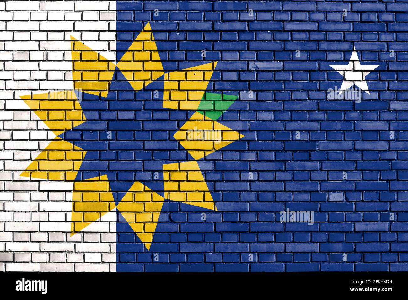 Bandiera di Topeka, Kansas dipinto su muro di mattoni Foto Stock