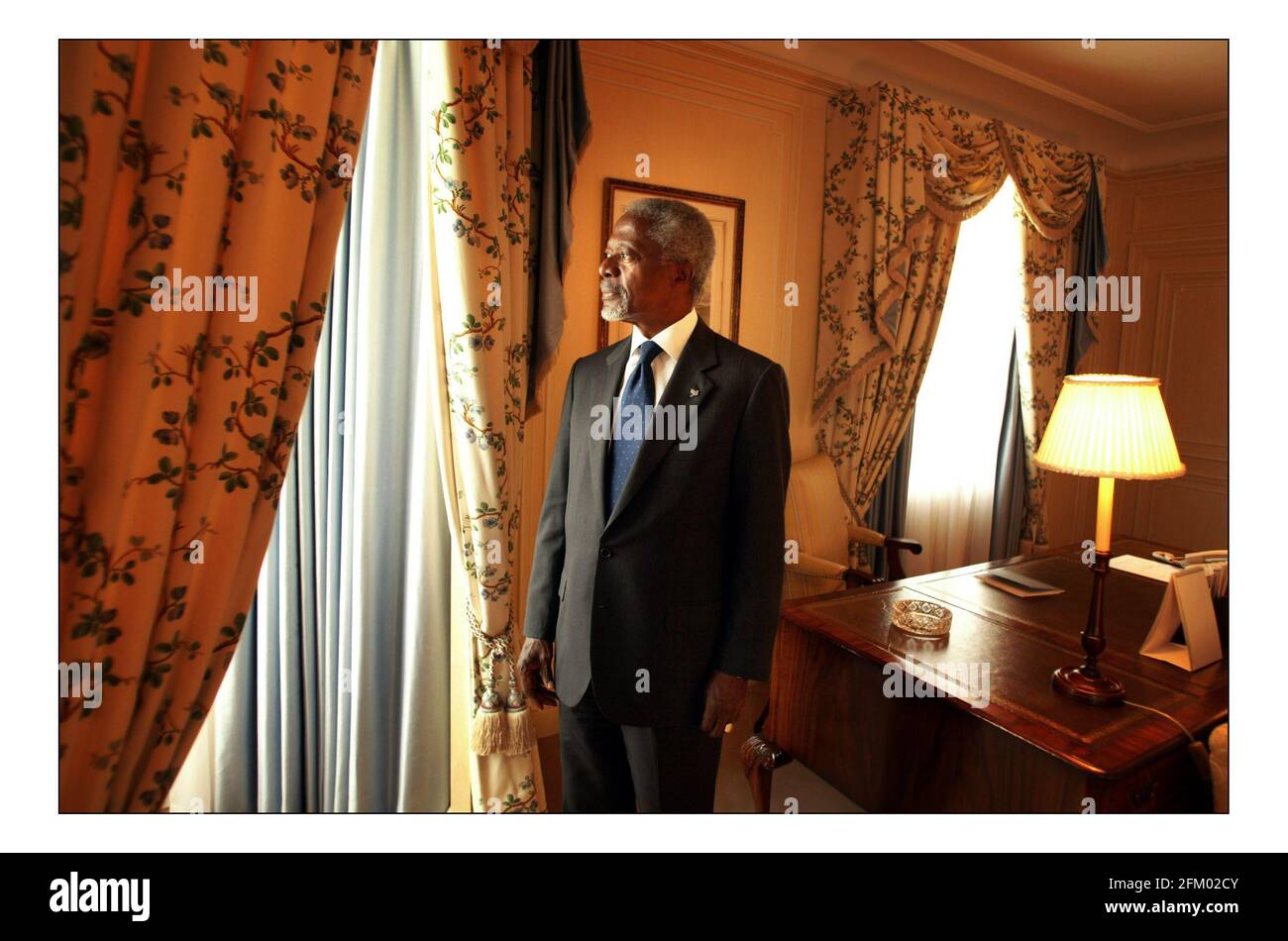 Kofi Annan.....fotografato in un hotel londinese.pic David Sandison 5/9/2005 Foto Stock