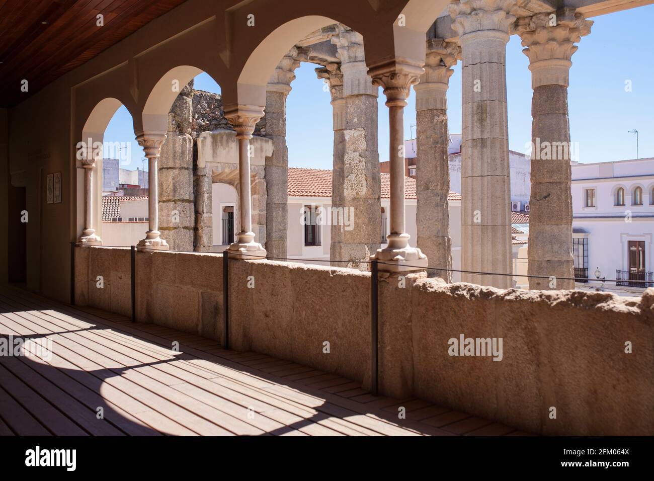 Centro di interpretazione del Tempio di Diana, Merida, Estremadura, Spagna. Tempio romano meglio conservato in Spagna Foto Stock