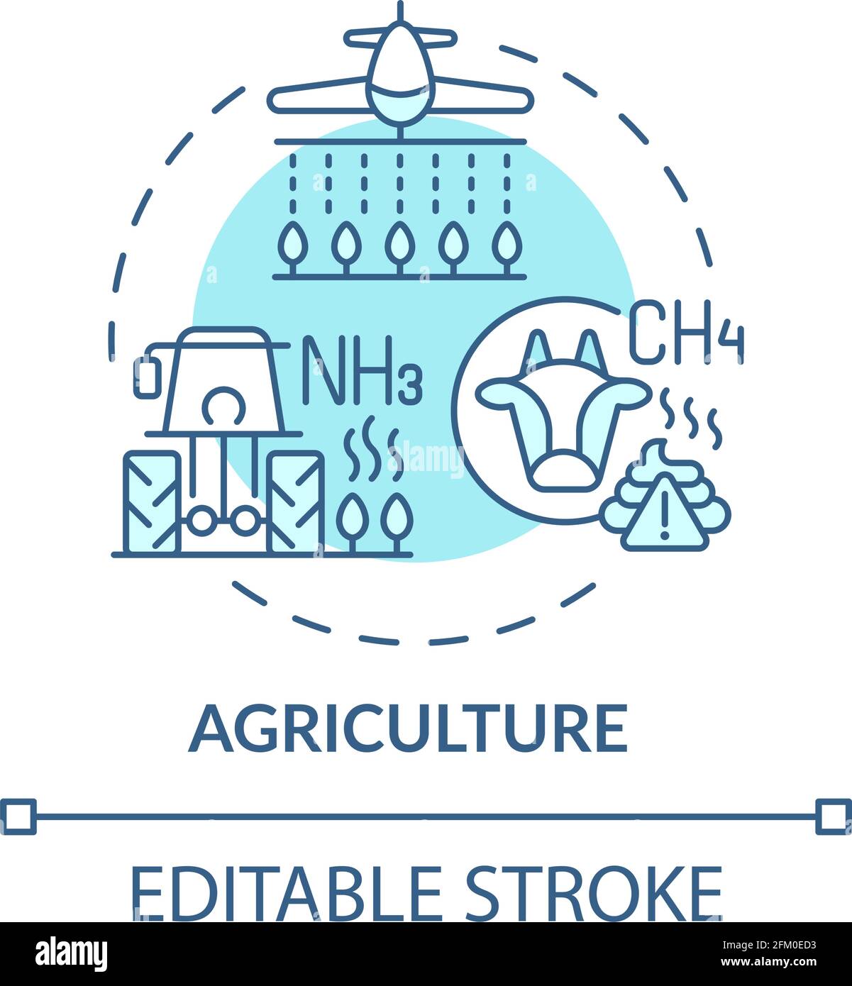 Icona del concetto di agricoltura Illustrazione Vettoriale