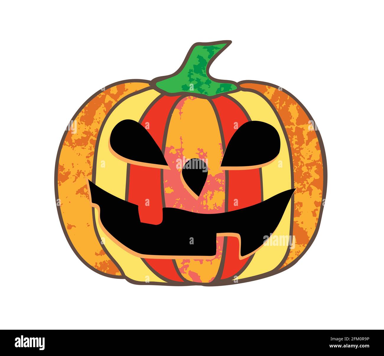 Elemento vettoriale oggetto zucca retro della faccia di Halloween Illustrazione Vettoriale