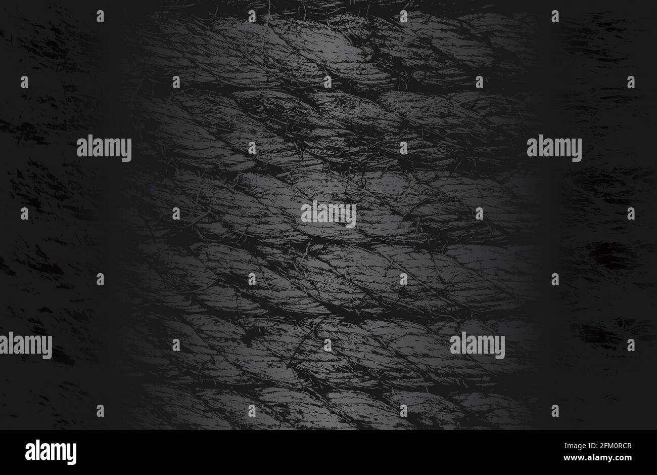 Sfondo a gradiente in metallo nero di lusso con corda intrecciata in difficoltà, struttura del cavo. Illustrazione vettoriale Illustrazione Vettoriale