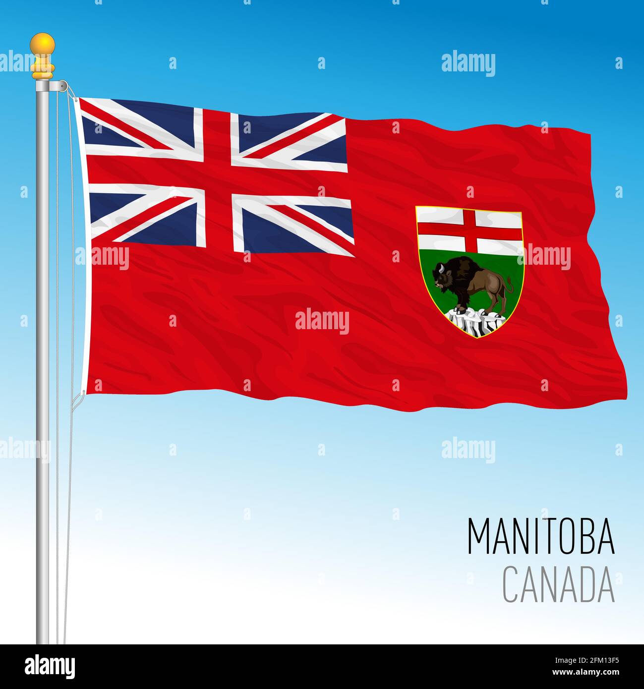 Bandiera territoriale e regionale del Manitoba, Canada, paese nordamericano, illustrazione vettoriale Illustrazione Vettoriale