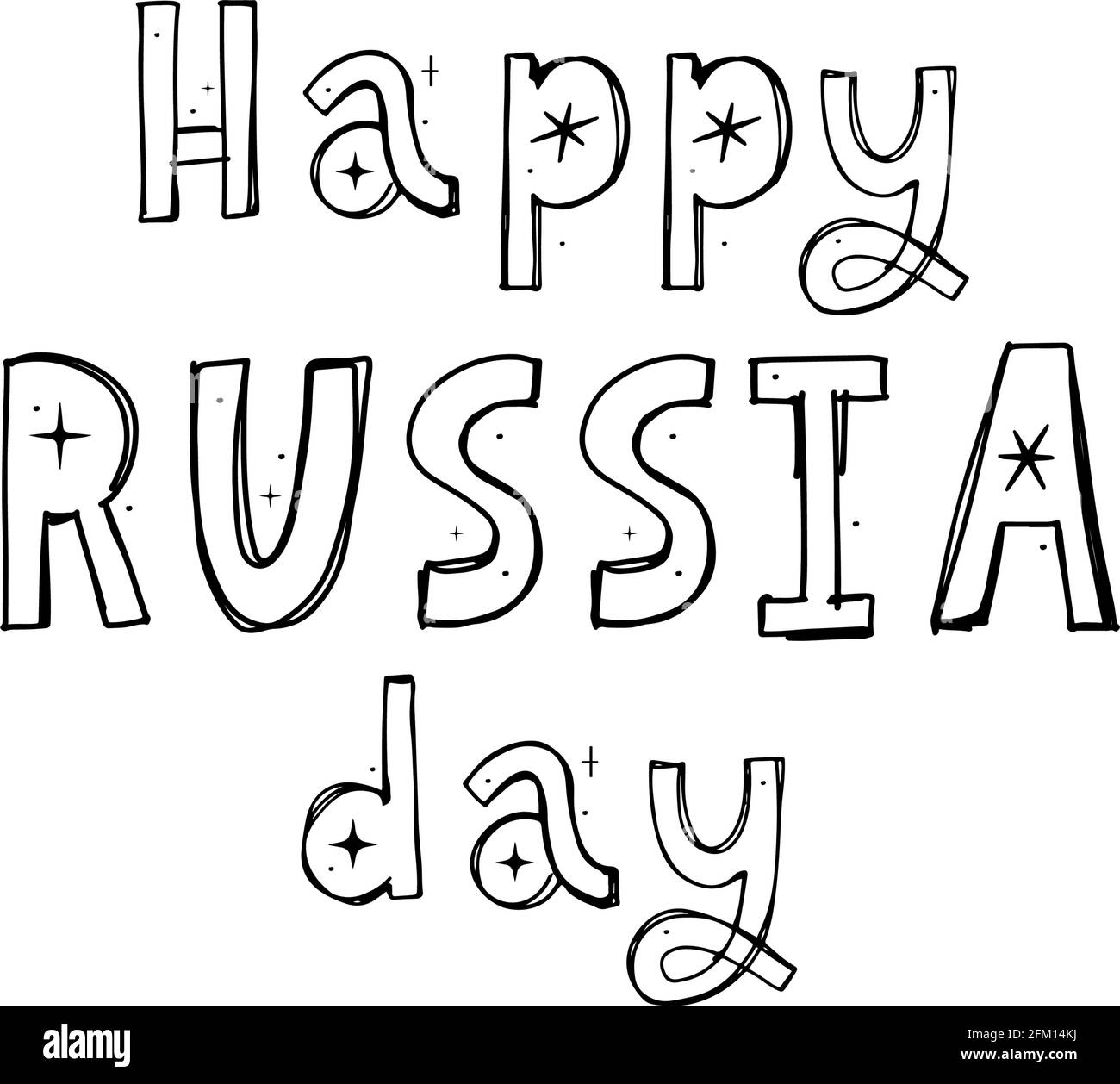 Giorno della Russia, 12 giugno. Illustrazione vettoriale. Un'ottima carta regalo per le feste. Scritta in russo. Illustrazione Vettoriale