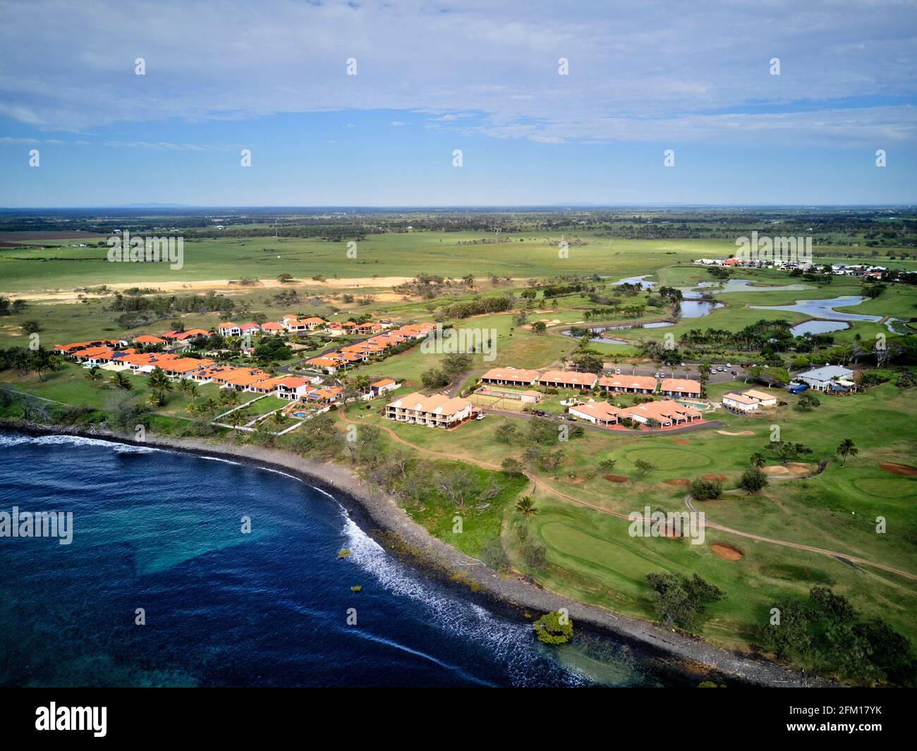 Aereo della costa a Coral Cove Bargara Queensland Australia Foto Stock