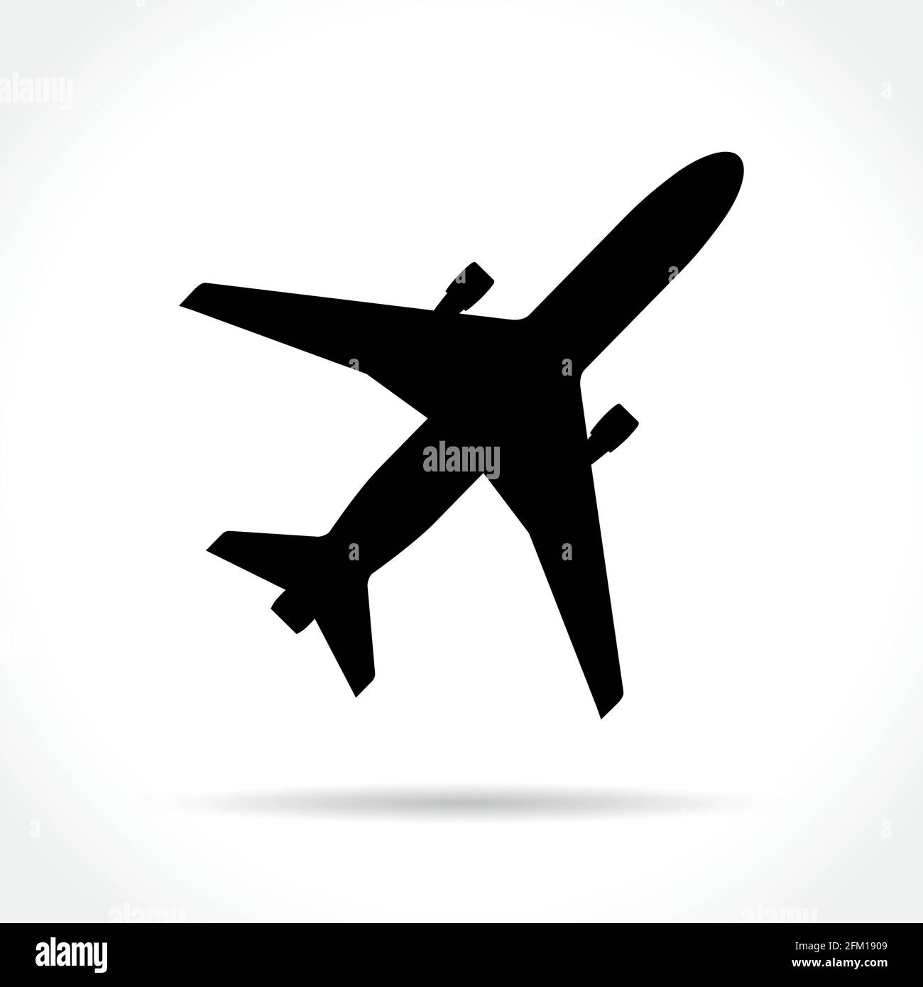 Immagine dell'icona dell'aereo su sfondo bianco Illustrazione Vettoriale