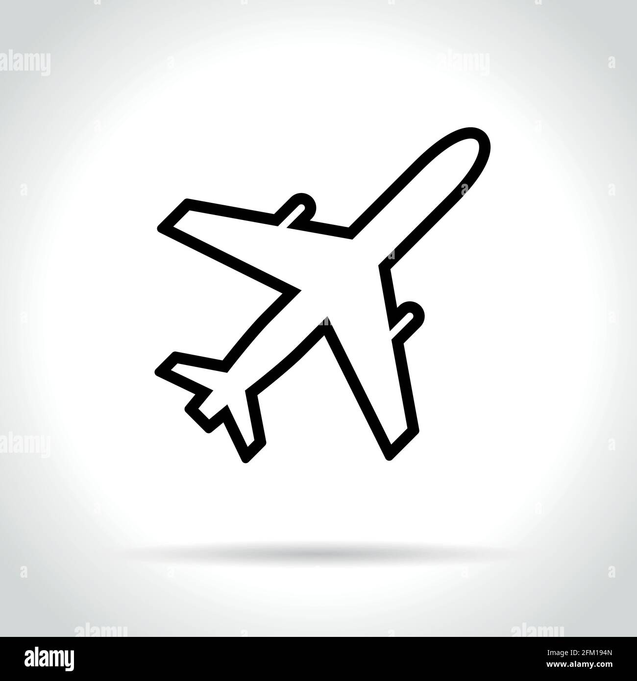 Immagine dell'icona del piano su sfondo bianco Illustrazione Vettoriale